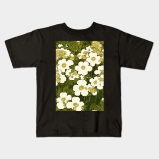 Beautiful Stylized White Flowers, for all those who love nature #174 Kids T-Shirt